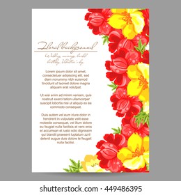 Invitation with floral background