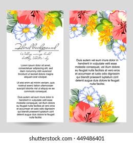 Invitation with floral background