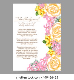Invitation with floral background
