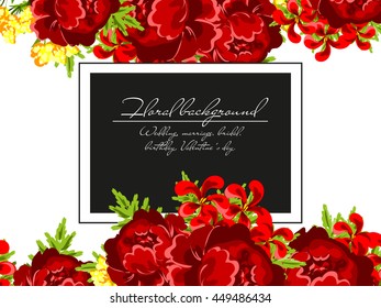Invitation with floral background