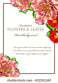 Invitation with floral background
