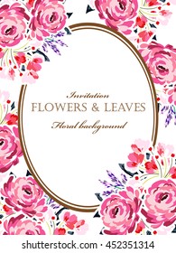 Invitation with floral background