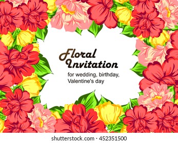 Invitation with floral background