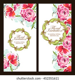 Invitation with floral background