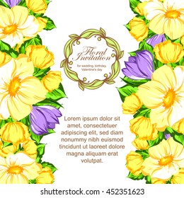 Invitation with floral background