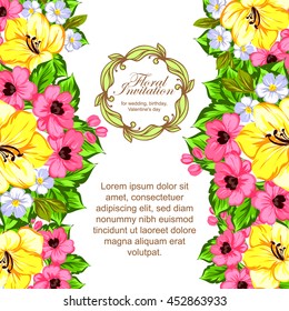 Invitation with floral background