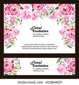 Invitation with floral background