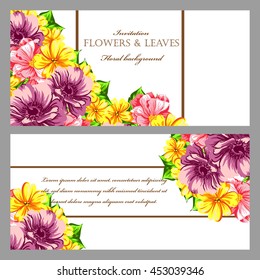 Invitation with floral background