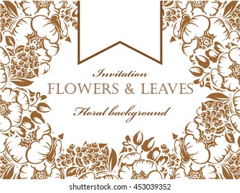 Invitation with floral background