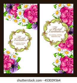 Invitation with floral background