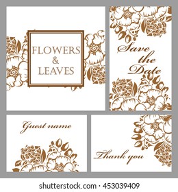 Invitation with floral background