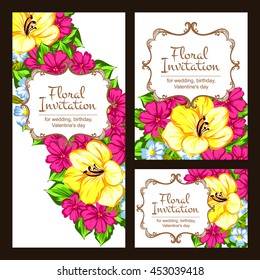 Invitation with floral background