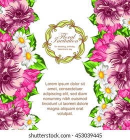 Invitation with floral background