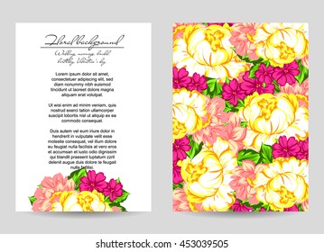 Invitation with floral background