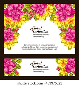Invitation with floral background