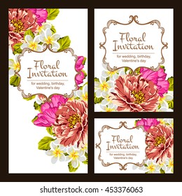 Invitation with floral background