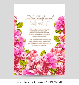 Invitation with floral background