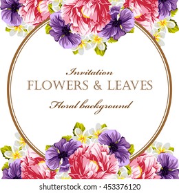 Invitation with floral background