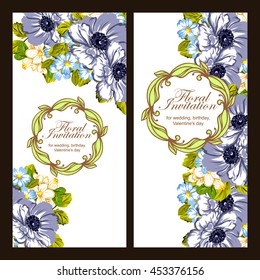 Invitation with floral background