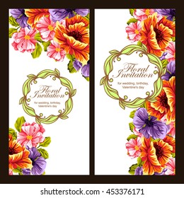 Invitation with floral background