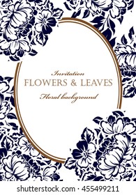 Invitation with floral background