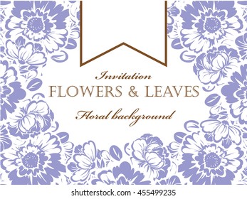 Invitation with floral background