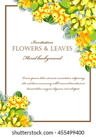 Invitation with floral background