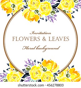 Invitation with floral background