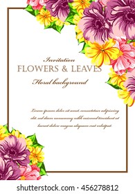 Invitation with floral background