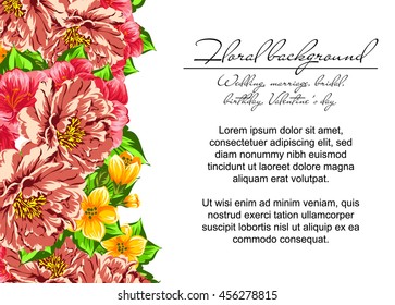 Invitation with floral background