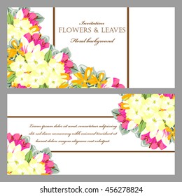 Invitation with floral background