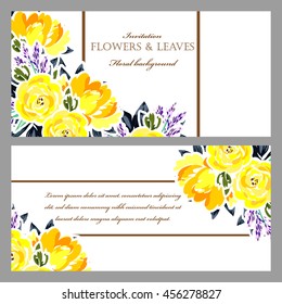 Invitation with floral background