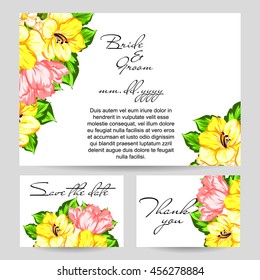 Invitation with floral background