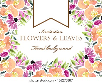 Invitation with floral background