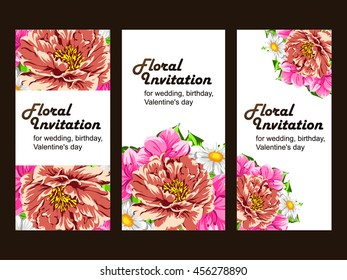 Invitation with floral background