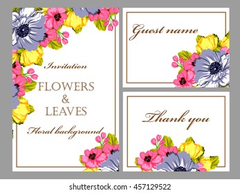 Invitation with floral background