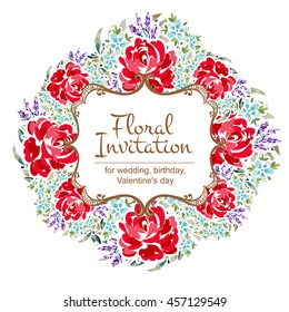 Invitation with floral background