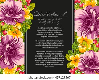Invitation with floral background