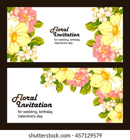 Invitation with floral background