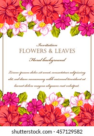 Invitation with floral background