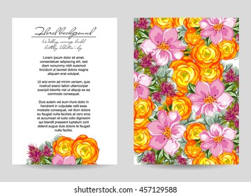 Invitation with floral background