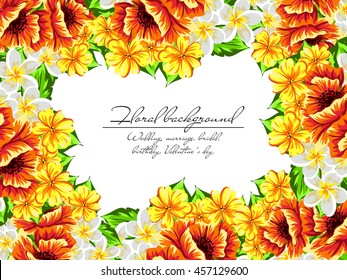 Invitation with floral background