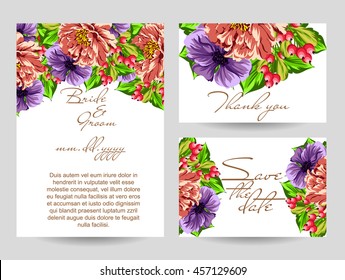 Invitation with floral background