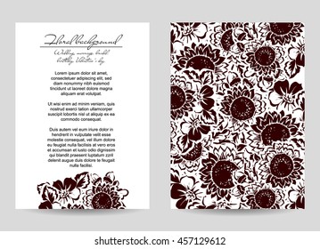Invitation with floral background