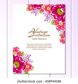 Invitation with floral background