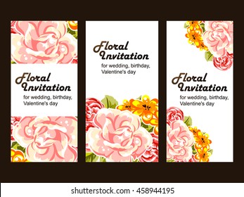 Invitation with floral background