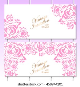 Invitation with floral background