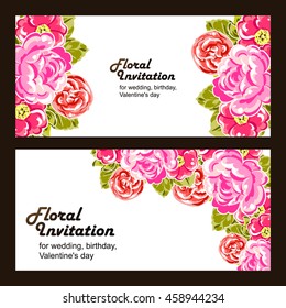 Invitation with floral background