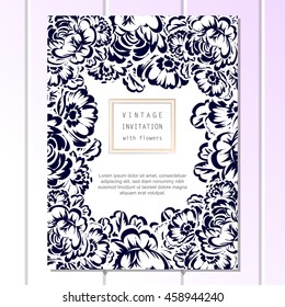 Invitation with floral background