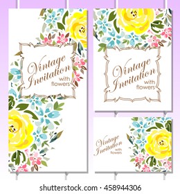Invitation with floral background